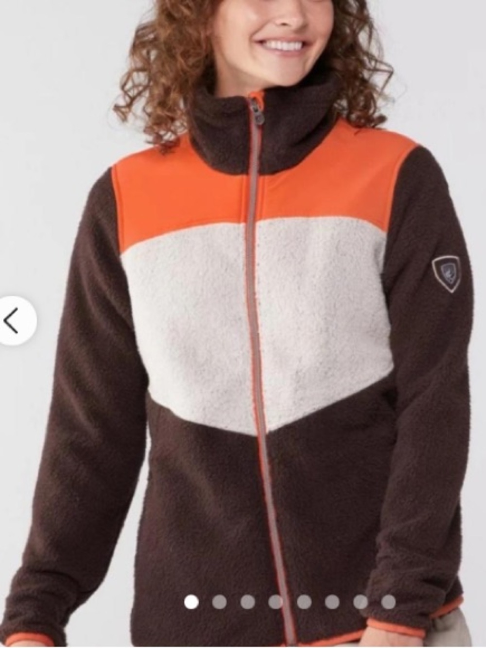 Like New Kuhl Prism Fleece Full Zip Jacket Orange Brown Cream, Size XS